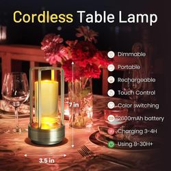 3 pcs Crystal Table Lantern Light,Battery Operated Rechargeable Cordless Crystal Table Lamp with 3-Color,Portable Outdoor Small LED Desk Lamp for Indo