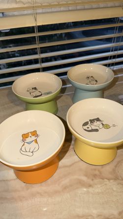 Heightened Cat Feeding Bowls $7