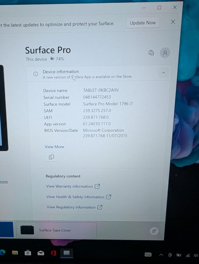 Like New Microsoft Surface Pro 1796 I7 1tb