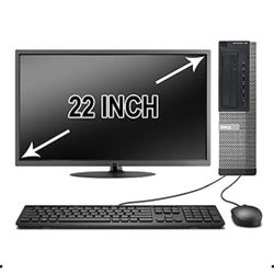 DELL OptiPlex 790 Desktop Computer Package - Quad Core i5 3.1-GHz, 4GB RAM, 250GB HDD, DVD, 22 Inch LCD, Keyboard, Mouse, WiFi, Bluetooth, Windows 10 