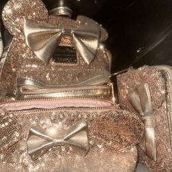 Loungefly Rose Gold Sequin Mini Mouse Set