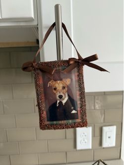 Jack Russel terrier framed hanging ornament