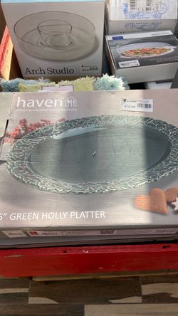 Haven Green Holly Platter