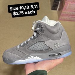 Size 10 , 10.5 , 11 - Air Jordan 5 Wolf Grey 2026