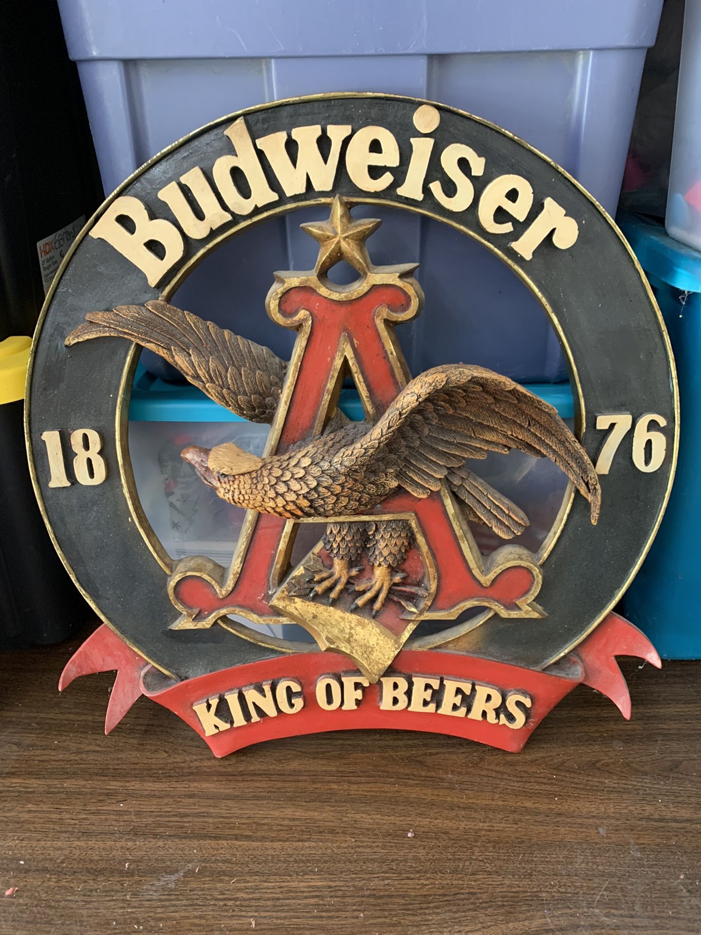 Budweiser wooden bar flair