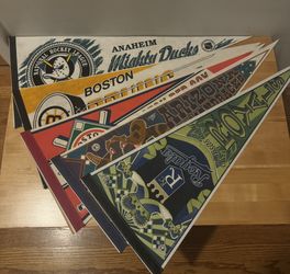 6 Sports Pennants 