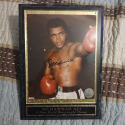 Muhammad Ali 3 Times World Heavyweight Champ Signed Autograph Plaque 