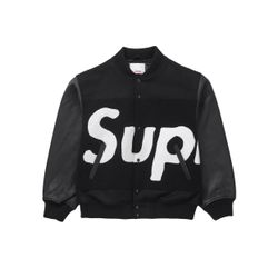 Supreme Big Logo Chenille Varsity Jacket Black Size M