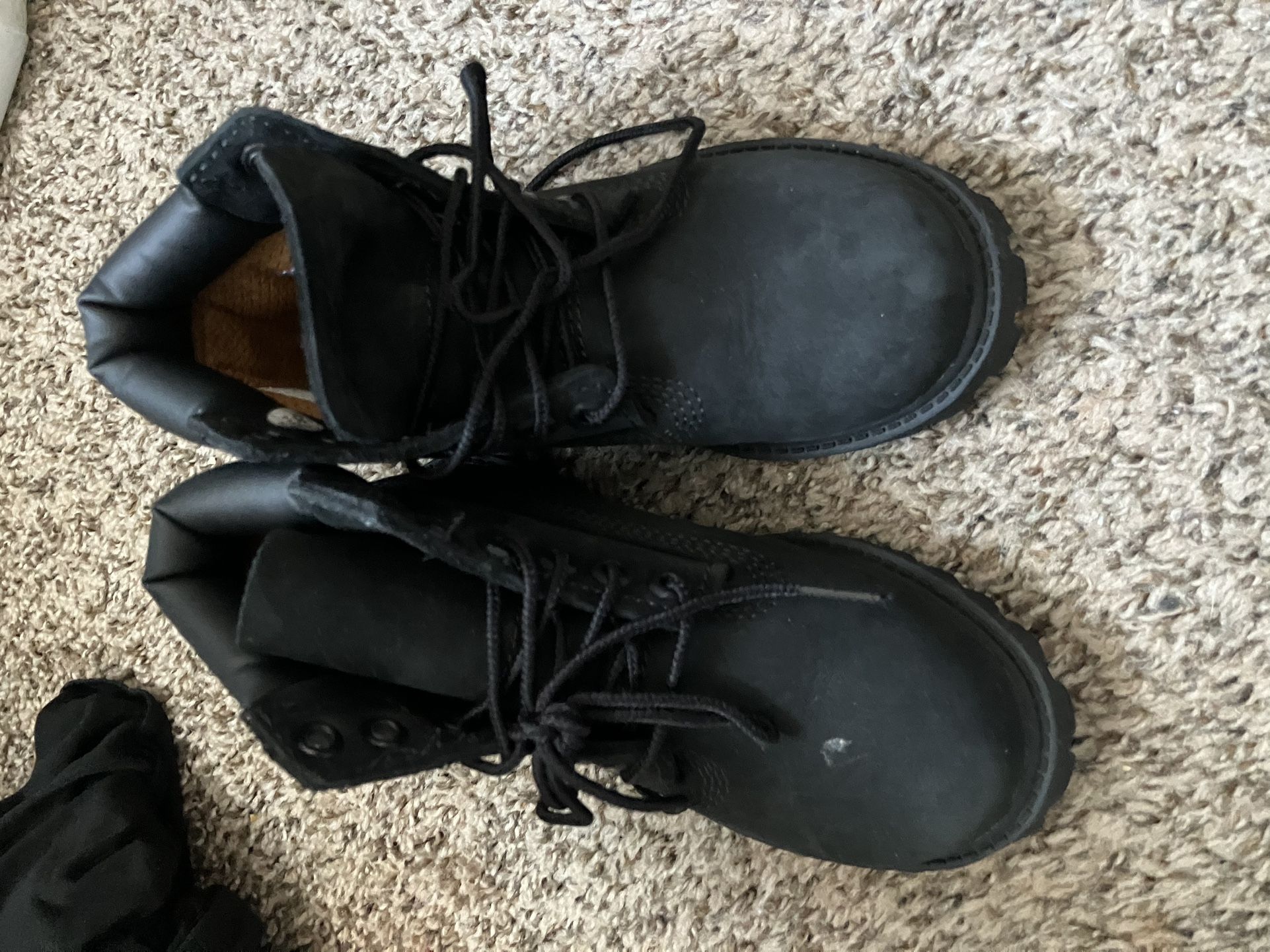 Kids Black Timberlands