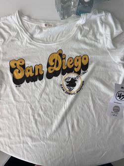 Brand new womens size 47 San Diego Padres tshirt size large