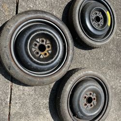 Three Temporary Tires + Rims (Donut)