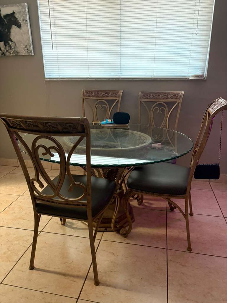 Glass Dining Table Set 