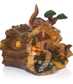 VP Home Lighted Porcelain Garden Cottage Fairy Display – New in Box