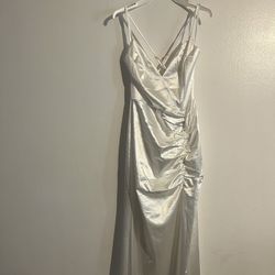 Long White Slit Open Dress