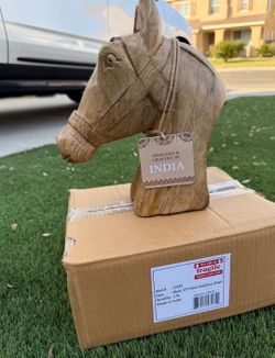 Wooden horse head