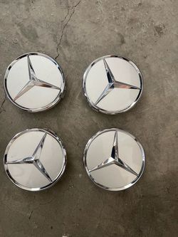 4PCs Wheel Center Rim Hub Caps for Mercedes Benz  Silver 75MM AMG