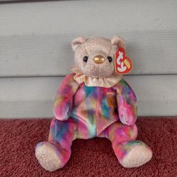Vintage  TY Beanie Baby - OCTOBER the Birthday Bear (7.5 inch)