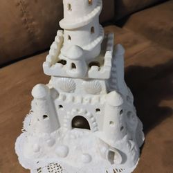 Partylite Bisque Porcelain Sandcastle Tea Light