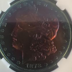 1878-S Morgan Silver Dollar with notable toning: 