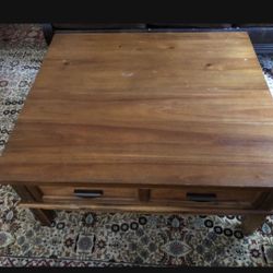 Beautiful Coffee Table Wooden Mahogany Half Top Comes Up As Stand Great Shape And Has One Large Drawer 