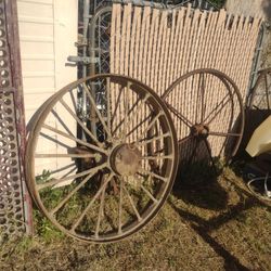  Wheel Off Of Antique Farm Equipment 