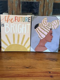✨Aesthetic Wall Art Bundle | Afro Girl + Inspo Quote | Brand New