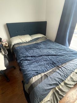 Navy Blue Queen Bedframe
