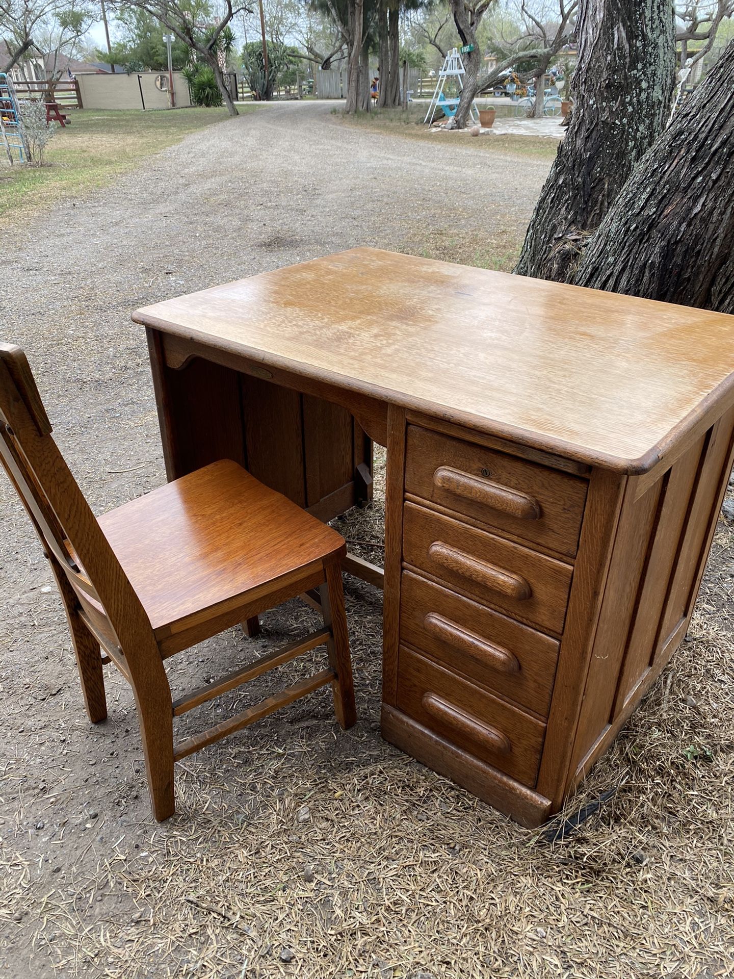 Antique desk with chair circa 1898