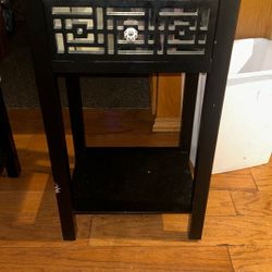 Two Black Nightstand/End Tables 