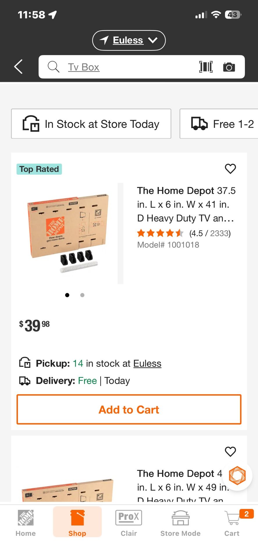 TV Moving Box With Pads