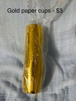Gold Paper Cups For Dessert Or Table Snacks