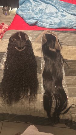 Two free human/ synthetic blend wigs ( free)