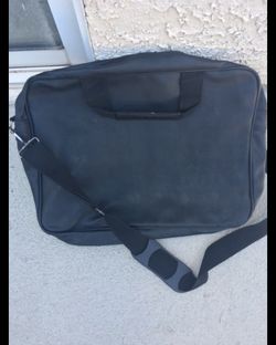 Renwick Soft Black Leather Laptop Briefcase Messenger Bag