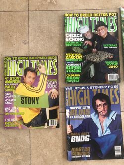 14 High Times magazine (20-25 year old rare collectors items 👍🏼) $4 each if buy ALL for $56. Must come to Huntington Beach and I would rather sell