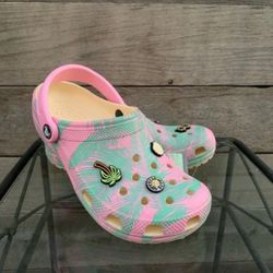 Crocs Brand, Women's, Size 6, Color Pink And Green, Brand New***