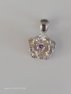 Vintage singed S. Fiori 925 Sterling Silver Flower Pendant