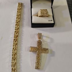 Nugget 90s Set Charm, Brasalet,And Ring..