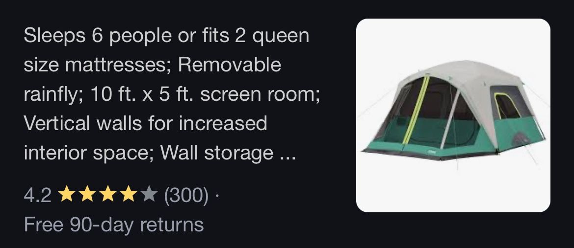 Person Straight Wall Cabin Tent with Screen Room 10' x 9'