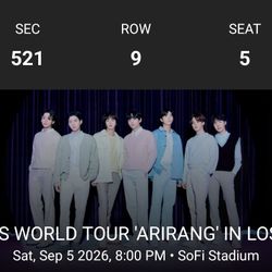BTS Concert 2026 For Sale, Direct Transfer Cash x3