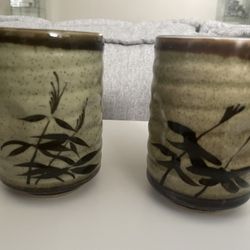 Japanese Flower Ceramics Cups