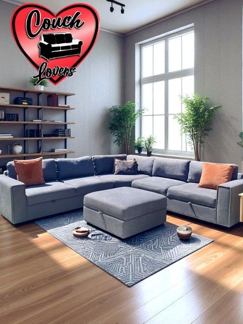 Sectional Couch with Ottoman - Free Delivery ‼️