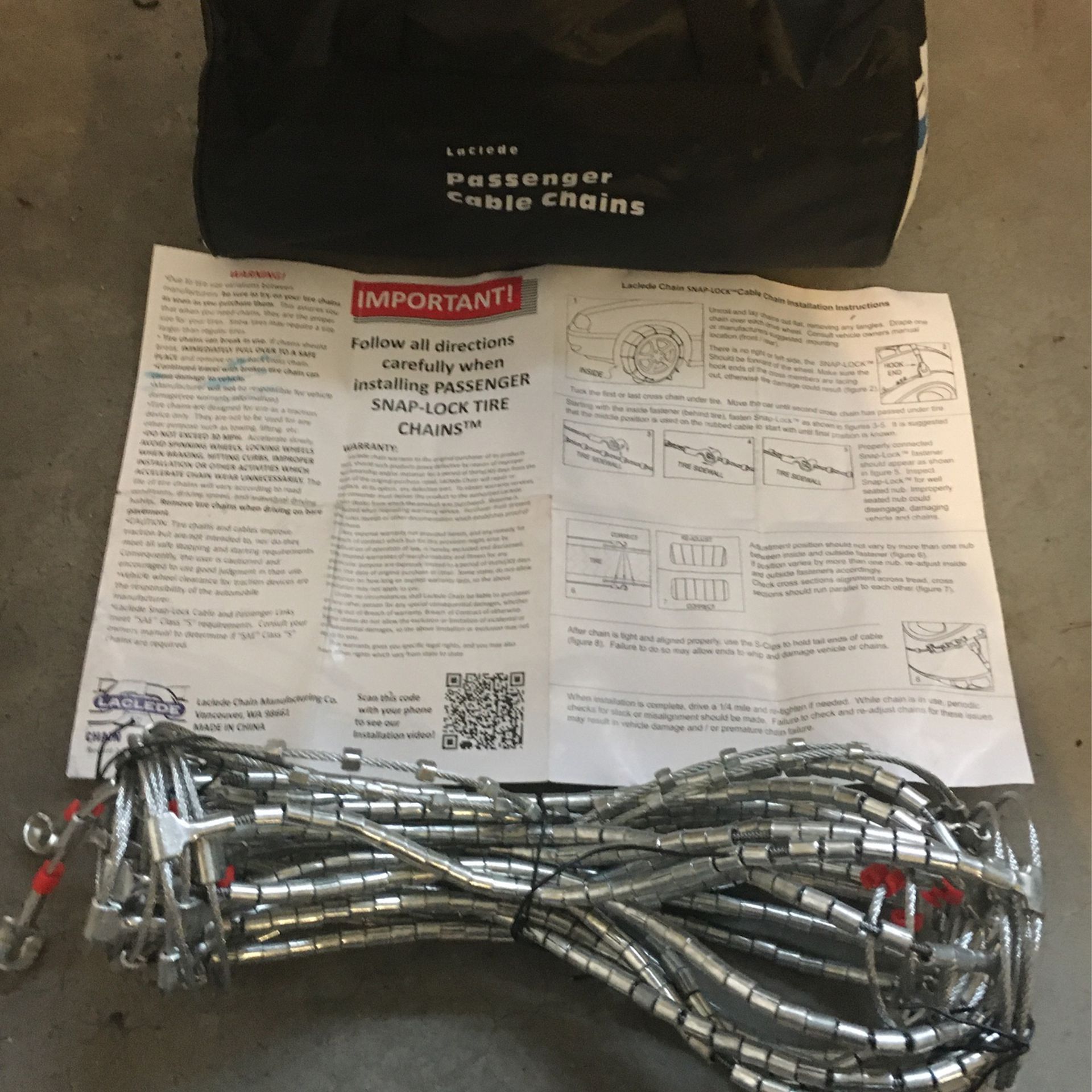 Tire Chains - Laclede Passenger Snap-Lock Cable Chains