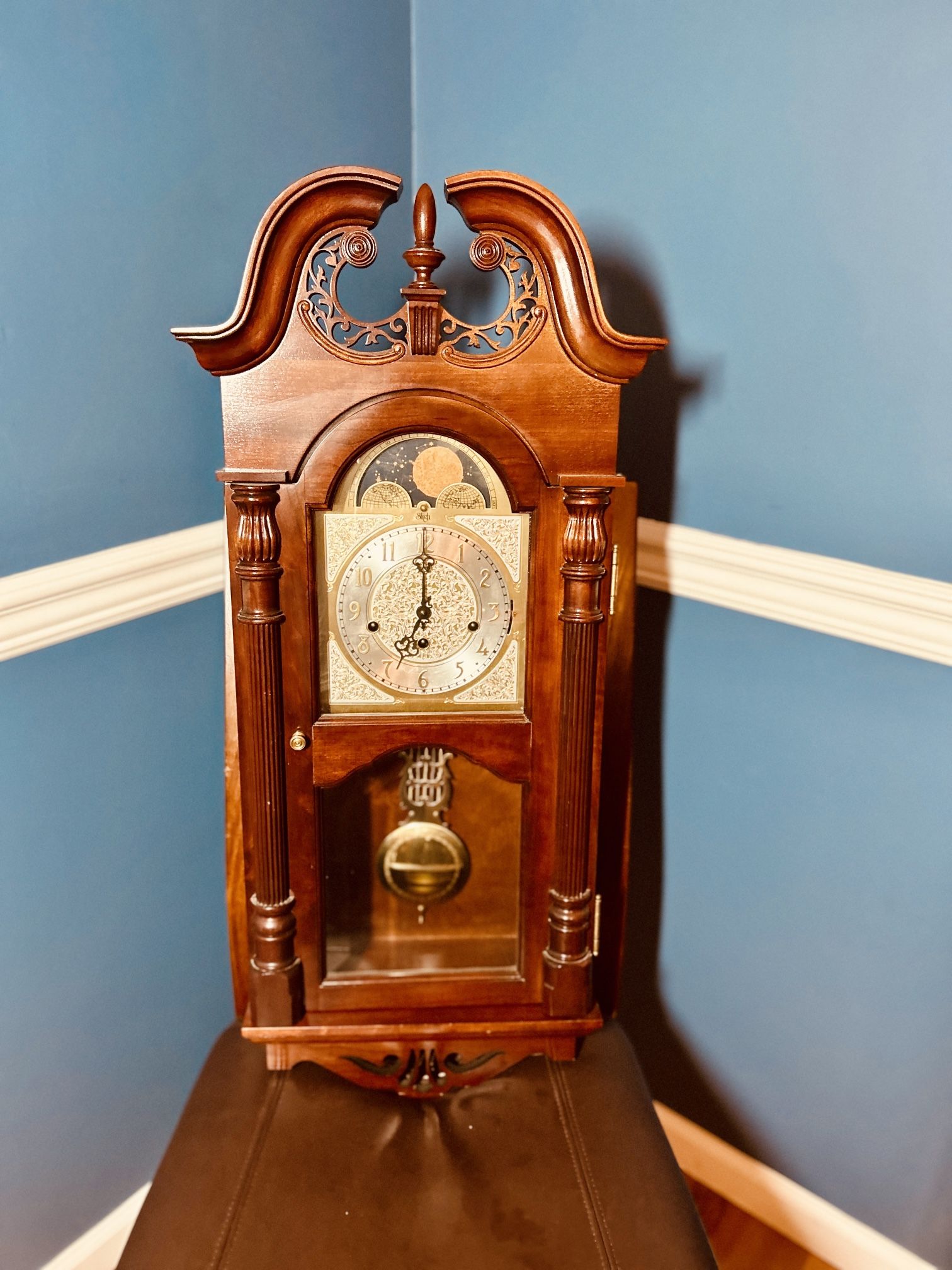 Sligh Carved Oak Wall Clock