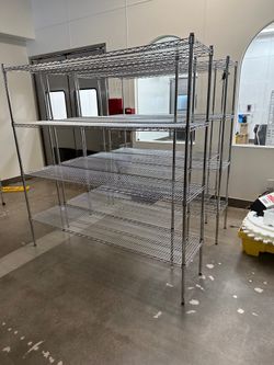 New  in box factory direct supply chrome wire metal shelving racks with optional wheels NSF