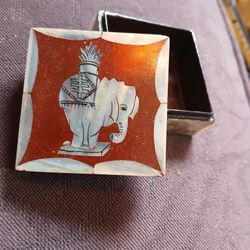 Vintage Mother Of Pearl Lacquer Jewlery Box