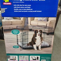 Folding Double Door Dog Crate
