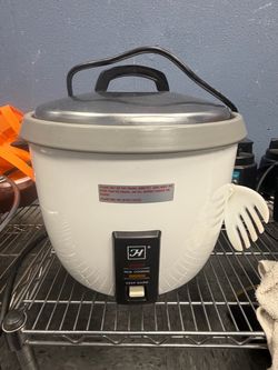 Rice Cooker with Lid and Serving Spoon