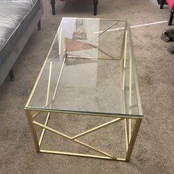 Coffee Table Set Gold 