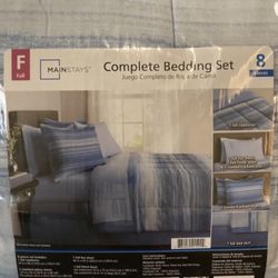 Brand New Comforter Set Full Blue/white