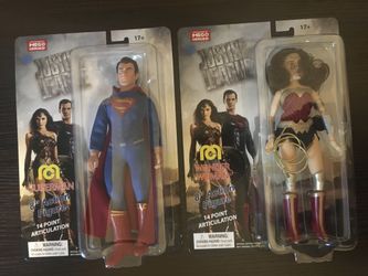 Superman And Wonder Woman Mego Action Figures From Justice League Movie